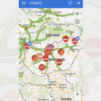 Rendőrségi Útinformációs Rendszer mobil applikáció